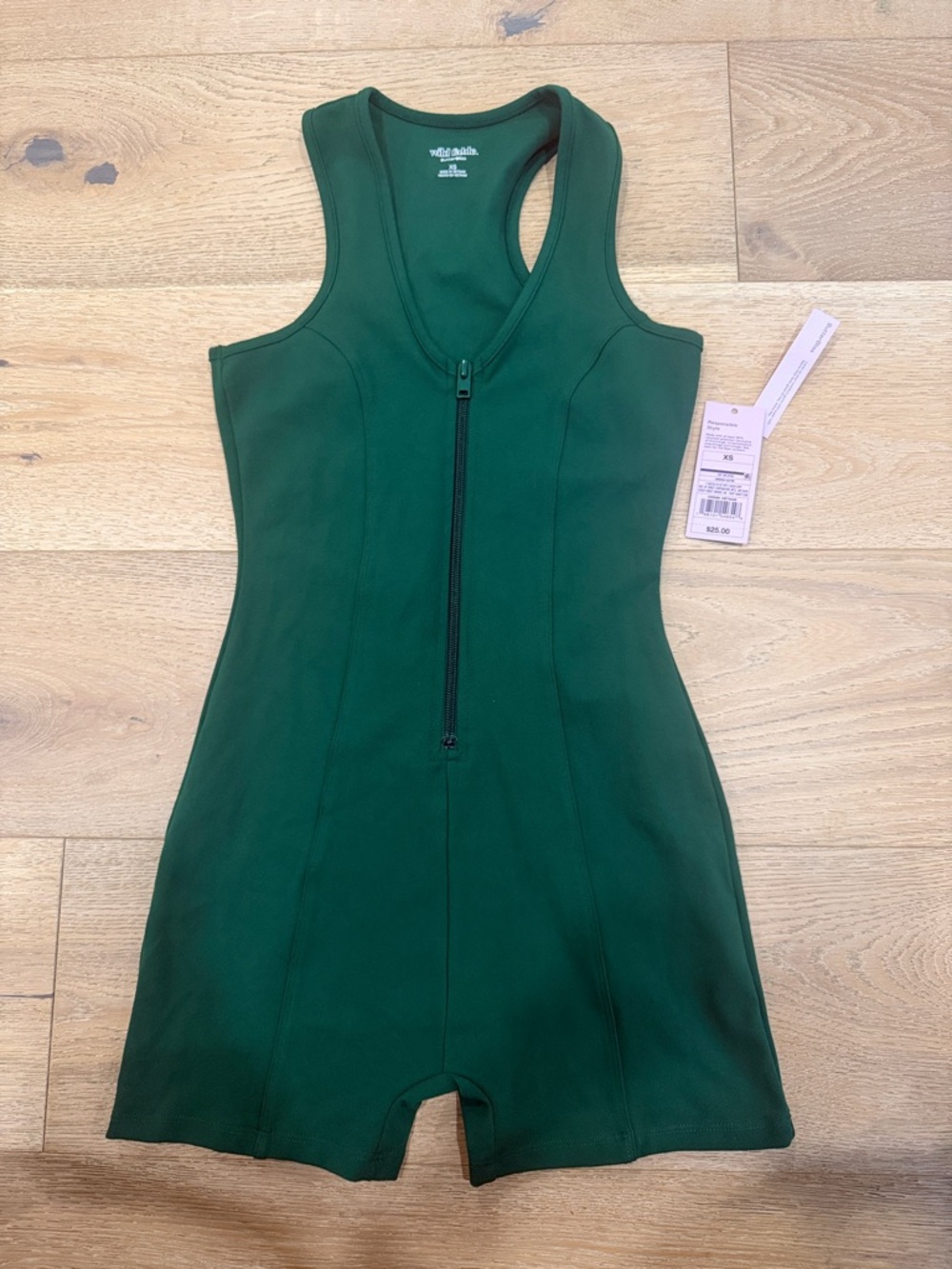 wild fable Forest Green Sleeveless Zip-Front Romper